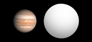 Größenvergleich von Jupiter und WASP-33b