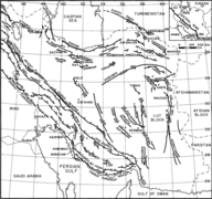 Карта тектонічних розломів Ірану