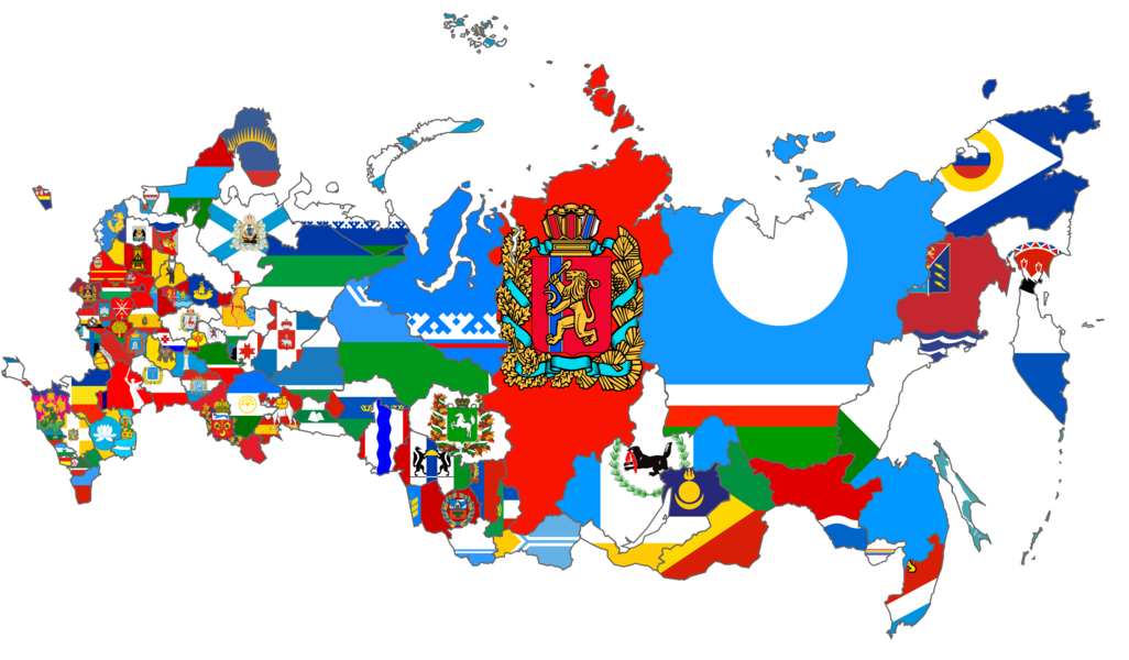 Flag-map of the Russian Federation regions