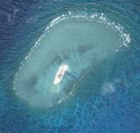 Image satellite de l'île Plane.