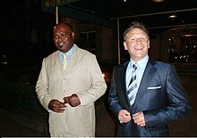 Foreign minister of vanuatu Bakoa Kaltongga and Diplomat Colin Evans.jpg