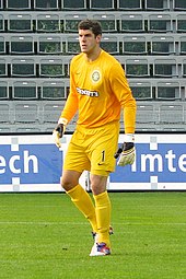 Forster playing for Celtic in 2012 Fraser Forster 2012.jpg