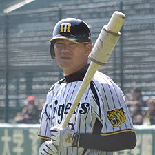 Kosuke Fukudome i Hanshin Tigers dräkt 2013.