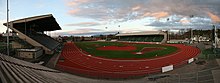 Hayward Field is the stadium used to film running sequences in Oregon HaywardFieldPano.jpg