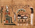 Extrait de son Livre des Morts - Herouebenkhet présente des offrandes à Ptah-Sokar sous sa forme d'Osiris.