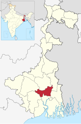 Localisation de District de Hooghlyহুগলী জেলা