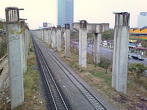 unused pillars along the SRT