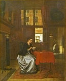 Hubert Van Hove (1865): Elegante dame in interieur, private collection.