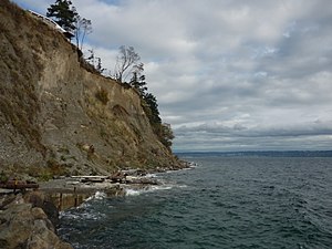 Feeder Bluff located at Jefferson Beach in Kingston, Washington Jefferson Beach 1.JPG