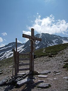 Das Kalser Törl, im Hintergrund der Kalser Bärenkogel