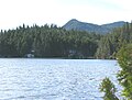 Lake Colden from the Interior Outpost. Cliff Mountain, center; a lean-to is just visible at left.