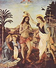Le Baptême du Christ par Léonard de Vinci
