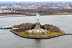 Statue of Liberty on the Liberty Island, photo from above