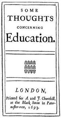 Title page to Locke's Some Thoughts Concerning Education