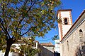 Paisaje urbano en Los Santos (Castielfabib), detalle de la torre-campanario de la Ermita de San Marcos(2015).