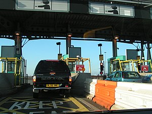 English: M4 toll booth