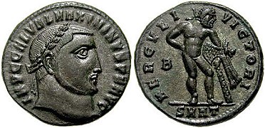 Follis of Maximinus Daza (r. 305–313) issued in Perinthus c. 313