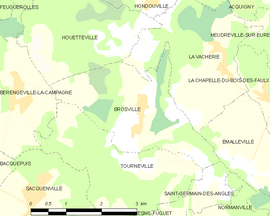 Mapa obce Brosville