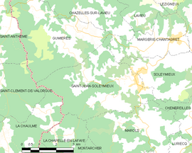 Mapa obce Saint-Jean-Soleymieux