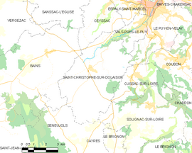 Mapa obce Saint-Christophe-sur-Dolaison