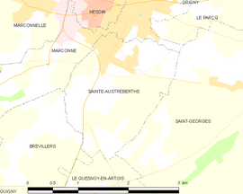Mapa obce Sainte-Austreberthe