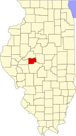 Map of Illinois highlighting Menard County
