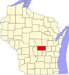 Localizacion de Waushara Wisconsin