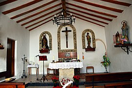 Nave de la Ermita de San Sebastián en Mas de Jacinto (Castielfabib, Valencia), vista del presbiterio (2018).