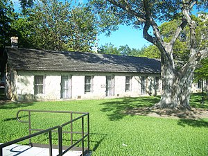 Old plantation slave quarters, moved to the park from Fort Dallas