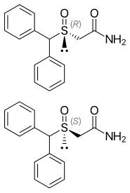 Modafinil enantiomers.svg