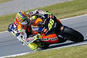 Valentino Rossi durante una gara