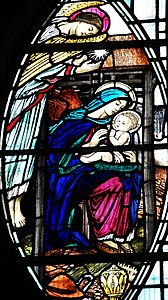 Nativity window in St Saviour Brookwood. Courtesy Andrew Loutit