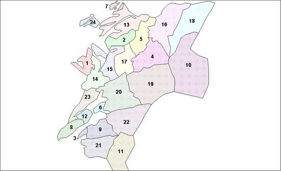 Nord-Trøndelag községeinek elhelyezkedése