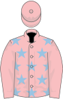 PINK, light blue stars, pink sleeves and cap