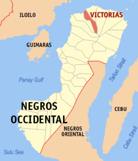 Victorias na Negros Ocidental Coordenadas : 10°54'N, 123°5'E