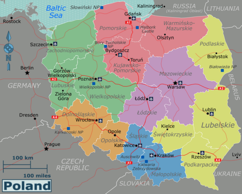 Map of ポーランド