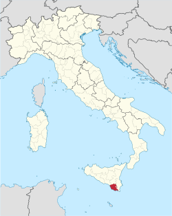 拉古薩省在意大利的位置