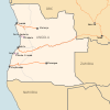 Map of rail lines in Angola as of 2011