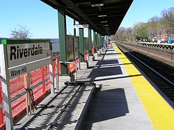 The Riverdale station of the Metro-North Railroad Riverdale train station.jpg