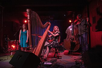 Acuff, Jeff Mueller, and Mary Leibovich at Cafe Berlin, Columbia, Missouri, May 2018