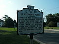 Historical marker at the church