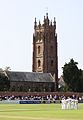 View of the church across the cricket ground