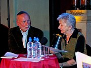 Adam Zagajewski, left, with Wisława Szymborska.