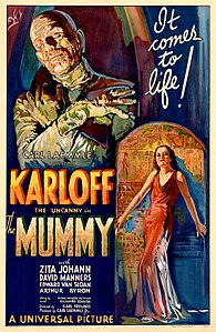 The Mummy poster, by employee(s) of Universal Pictures, attributed to Karoly Grosz (edited by Crisco 1492)