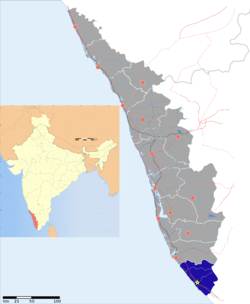 提鲁瓦南塔普拉姆县在喀拉拉邦的位置
