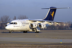 Ein für Air One betriebener Avro RJ70 der Transwede Airways