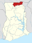 Location of Upper East Region in Ghana
