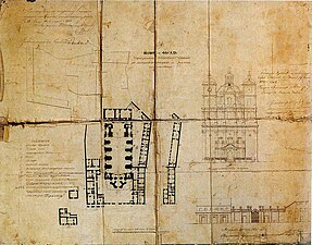 План касцёла і кляштара. 1832