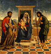 «Մադոննայի գահակալումը սրբերի հետ և Դոժա Լեոնարդո Լորենադայի երկրպագությունը», 1530 թվական, Կորրերայի թանգարան, Վենետիկ: