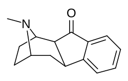 (1R, 2S, 10R, 12S) -15-метил-15-азатетрацикло (10.2.1.0², ¹⁰.0⁴, ⁹) пентадека-4 (9), 5,7-триен-3-он.svg